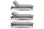 Atelier Del Sofa Saki - Sofá cama de 3 plazas, Gris claro
